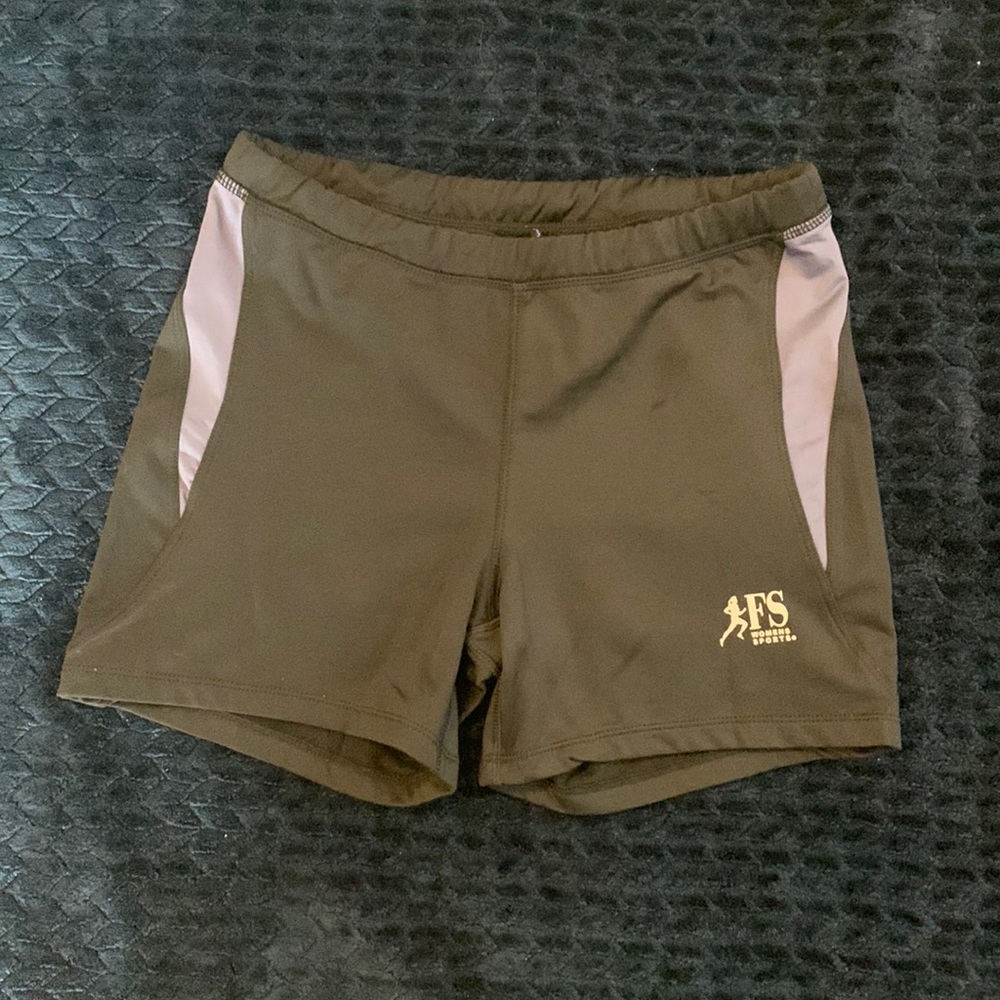 FS women’s sports running shorts black and purple size L